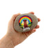 Rainbow Border Terrier Personalised Pebble